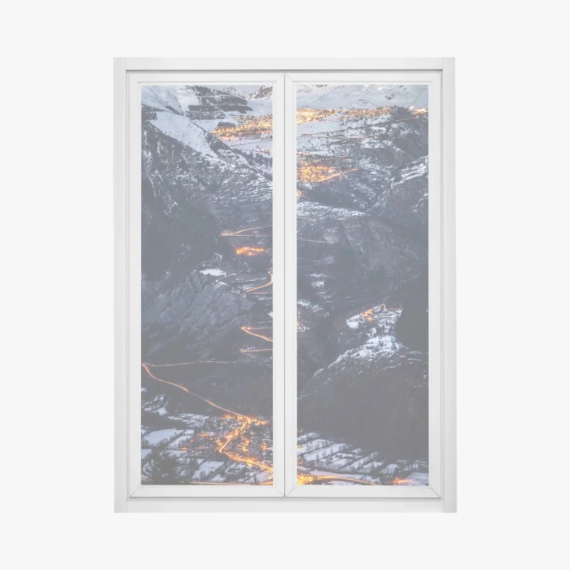 Adesivo per finestra notte magica sulla salita di Alpe d'Huez