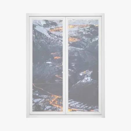 Adesivo per finestra notte magica sulla salita di Alpe d'Huez • Wallissimo®