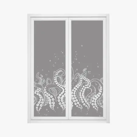 Adesivo per finestra danza dei tentacoli nell'abisso • Wallissimo®