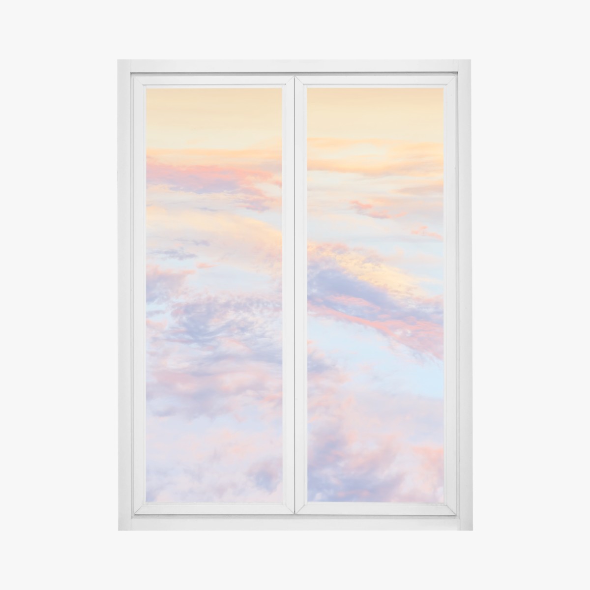 Adesivo per finestra cielo pastello all'alba dorata • Wallissimo®