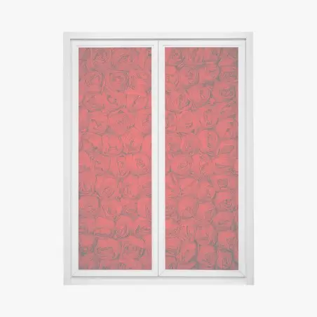 Adesivo per finestra mosaico di rose rosse • Wallissimo®