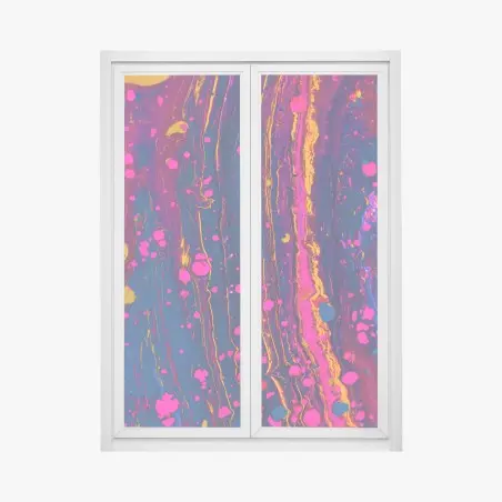 Adesivo per finestra marmo psichedelico fucsia su blu profondo • Wallissimo®