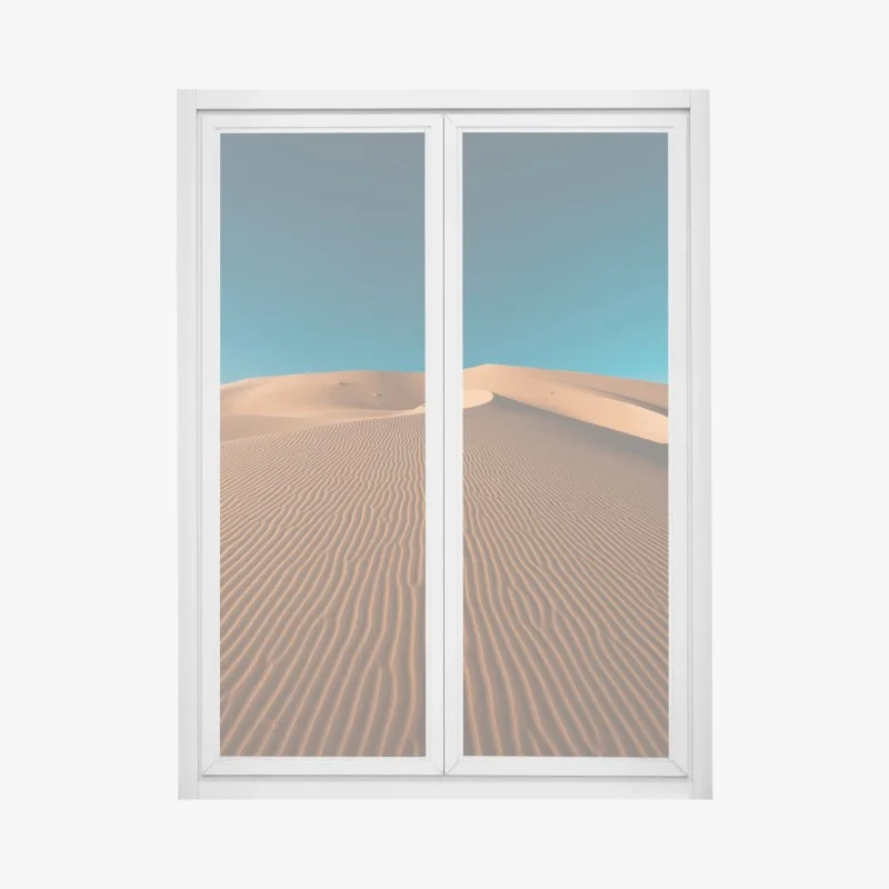 Adesivo per finestra dune dorate e cielo profondo