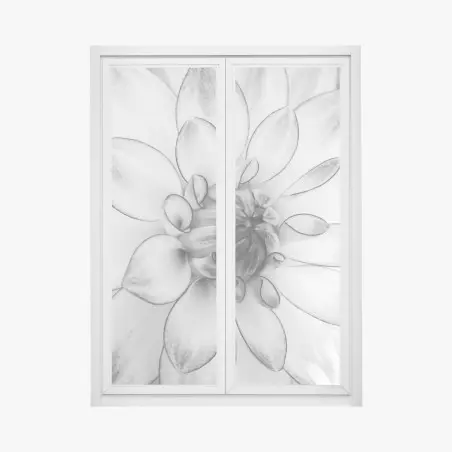 Adesivo per finestra eleganza floreale in bianco e nero • Wallissimo®