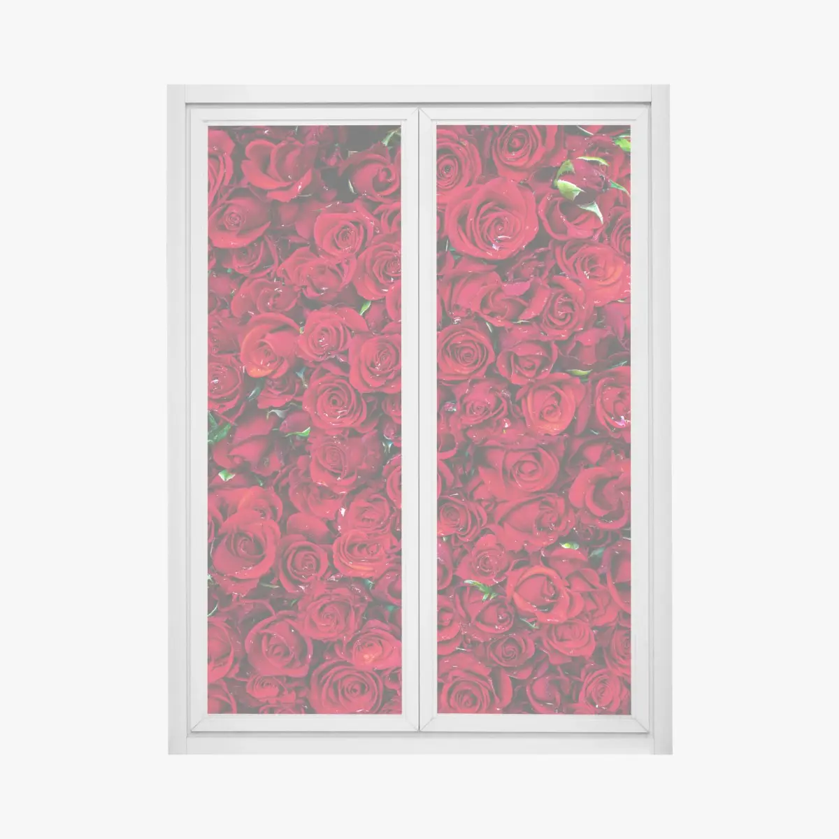 Adesivo per finestra mosaico di rose rosse per un'atmosfera romantica • Wallissimo®