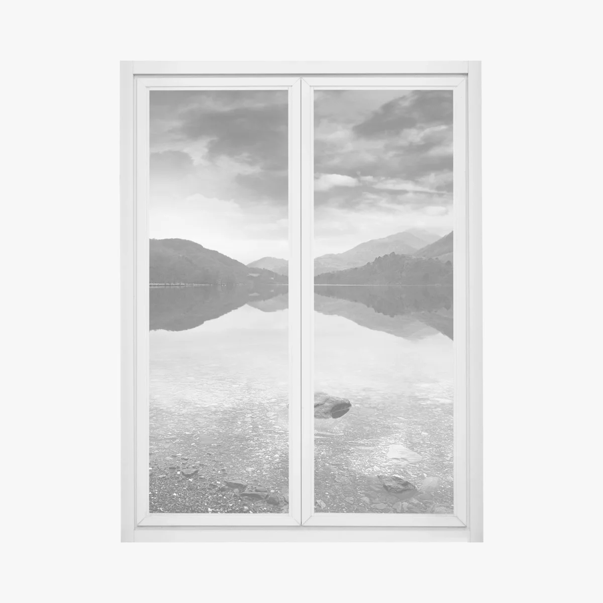 Adesivo per finestra riflessi silenziosi sul lago • Wallissimo® Adesivo per finestra riflessi silenziosi sul lago • Wallissimo®