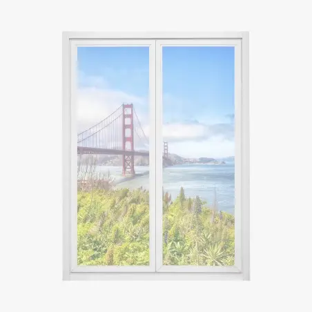 Adesivo per finestra tramonto sul Golden Gate a San Francisco • Wallissimo®
