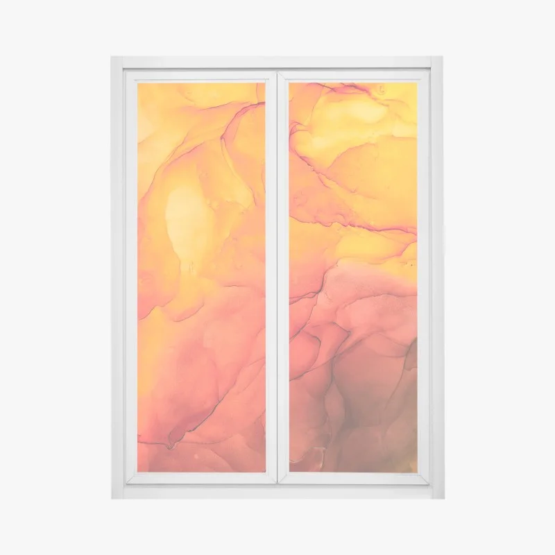 Adesivo per finestra esplosione arancione inchiostro alcolico astratto