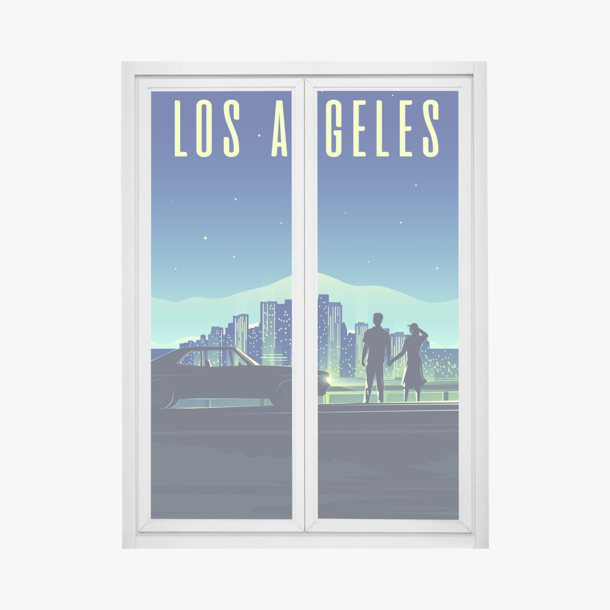 Adesivo per finestra notte romantica a Los Angeles • Wallissimo®
