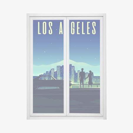 Adesivo per finestra notte romantica a Los Angeles • Wallissimo®