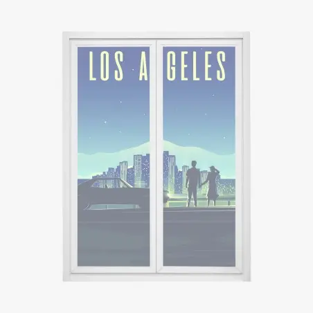 Adesivo per finestra notte romantica a Los Angeles • Wallissimo®