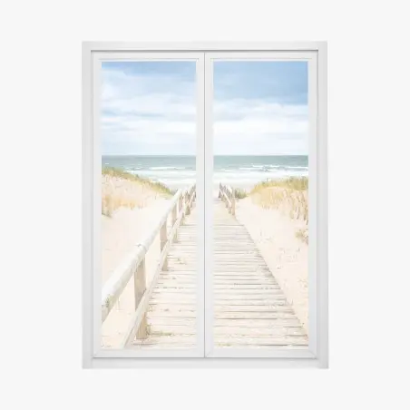 Adesivo per finestra passerella verso il mare di Sylt • Wallissimo®