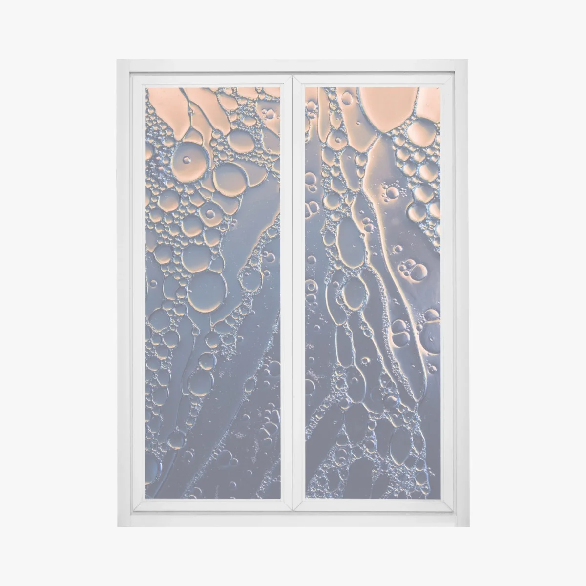 Adesivo per finestra astrazione di bolle dorate su sfondo blu • Wallissimo® Adesivo per finestra astrazione di bolle dorate su sfondo blu • Wallissimo®