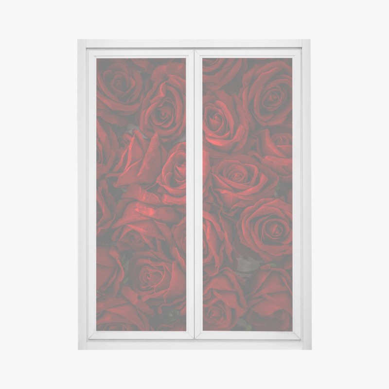Adesivo per finestra mosaico di rose rosse