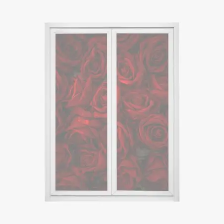 Adesivo per finestra mosaico di rose rosse • Wallissimo®