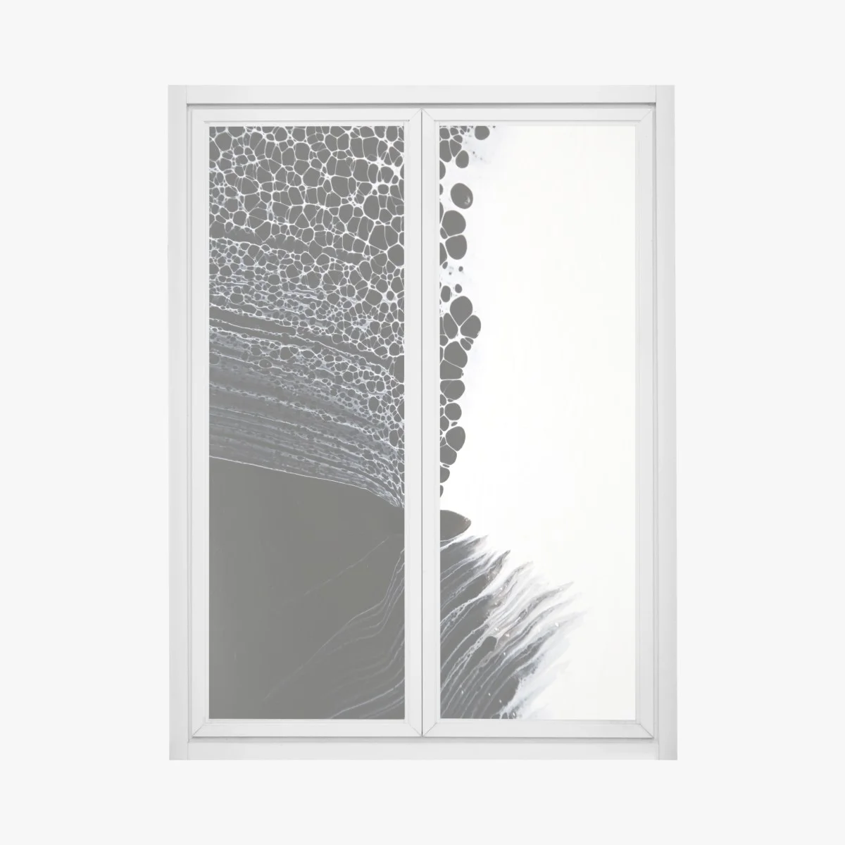 Adesivo per finestra danza di bolle in bianco e nero • Wallissimo® Adesivo per finestra danza di bolle in bianco e nero • Wallissimo®