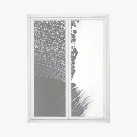 Adesivo per finestra danza di bolle in bianco e nero • Wallissimo®