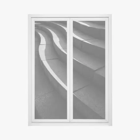 Adesivo per finestra curve di cemento: geometria urbana • Wallissimo®