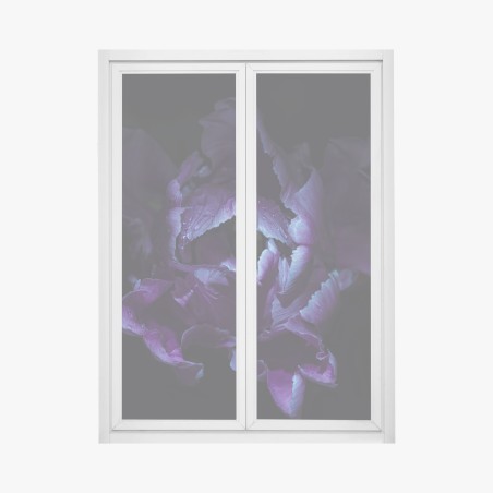 Adesivo per finestra tulipano viola in luce ultravioletta • Wallissimo®