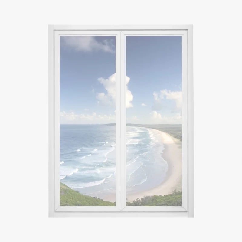 Adesivo per finestra panorama costiero di Byron Bay