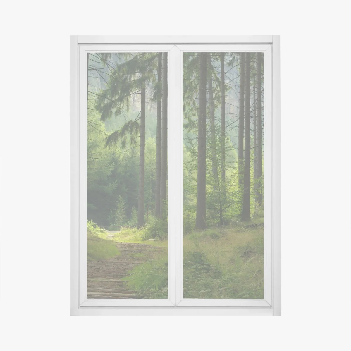 Adesivo per finestra sentiero nella foresta verde • Wallissimo® Adesivo per finestra sentiero nella foresta verde • Wallissimo®