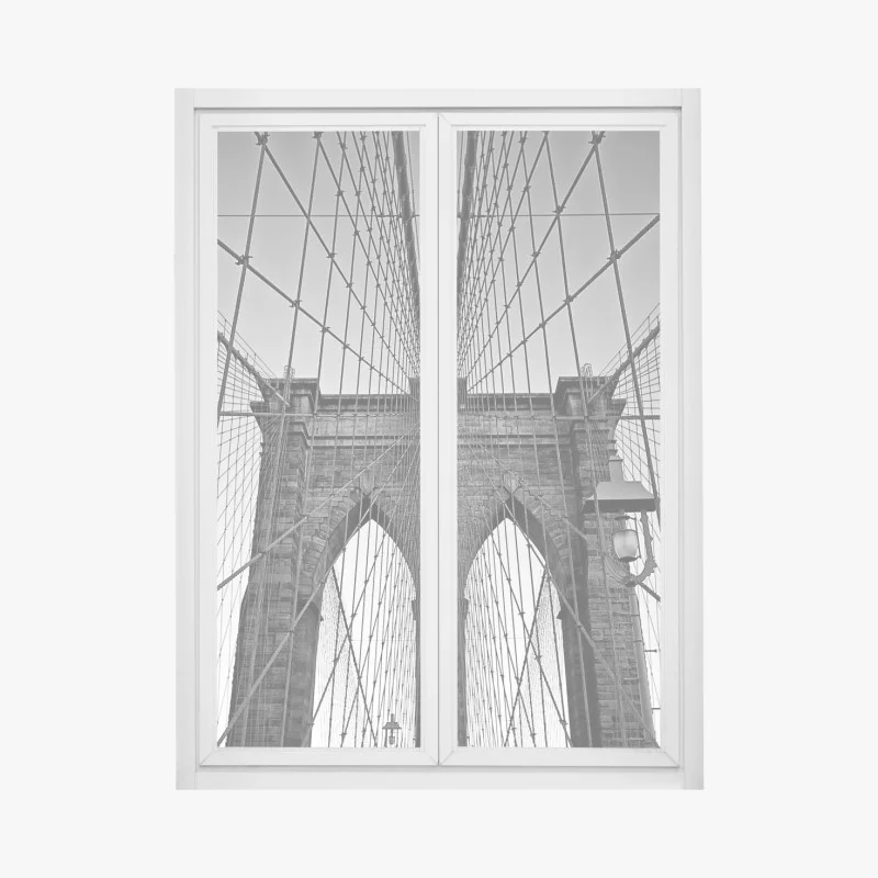 Adesivo per finestra vista geometrica del ponte di Brooklyn