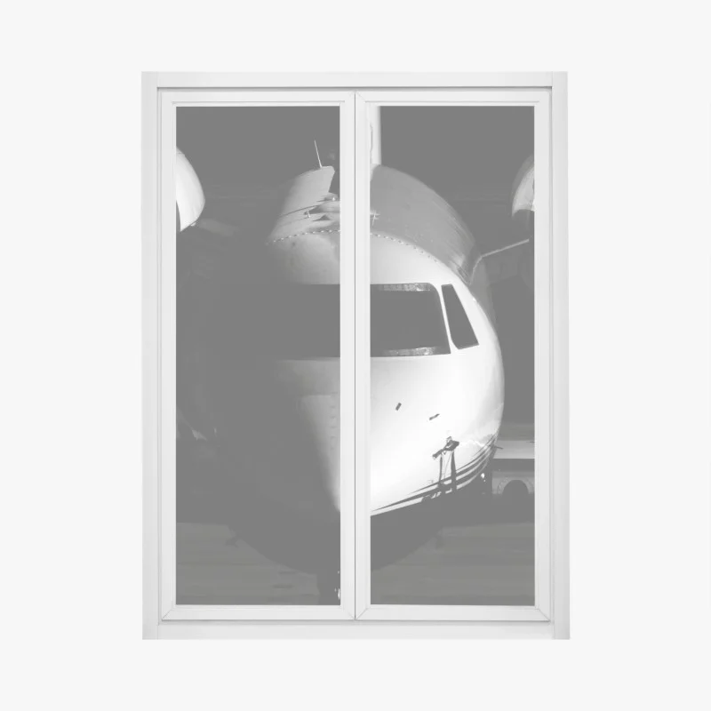 Adesivo per finestra jet privato in controluce - silhouette elegante
