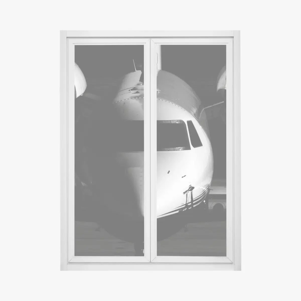 Adesivo per finestra jet privato in controluce - silhouette elegante • Wallissimo®