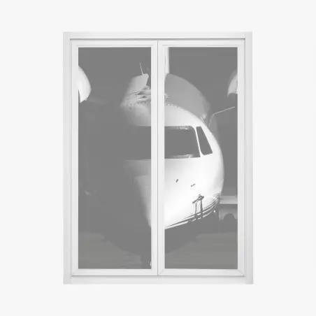 Adesivo per finestra jet privato in controluce - silhouette elegante • Wallissimo®