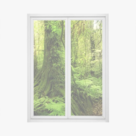 Adesivo per finestra foresta tropicale incantata • Wallissimo®