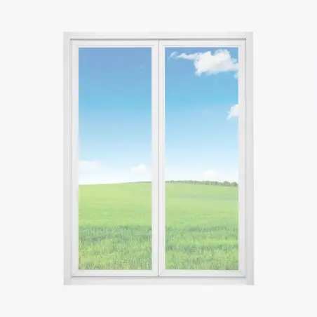 Adesivo per finestra prato verde sotto un cielo azzurro • Wallissimo®