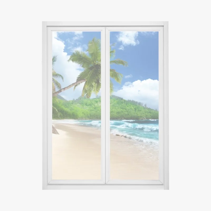 Adesivo per finestra paradiso tropicale a Mahe, Seychelles