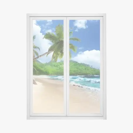 Adesivo per finestra paradiso tropicale a Mahe, Seychelles • Wallissimo®