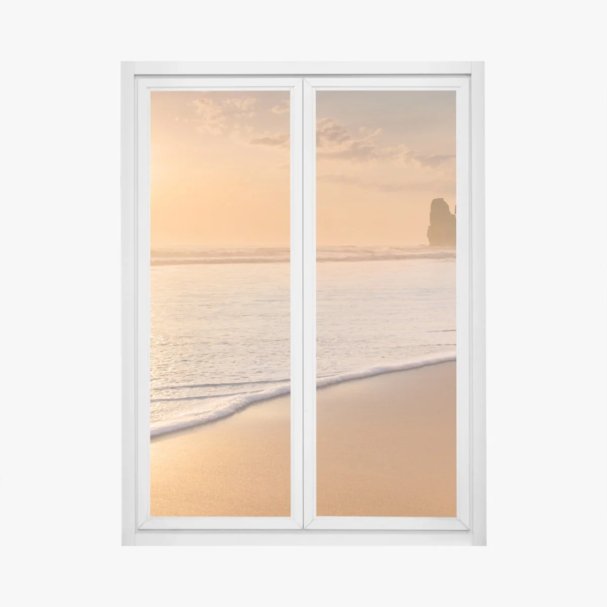 Adesivo per finestra tramonto dorato sulla costa • Wallissimo® Adesivo per finestra tramonto dorato sulla costa • Wallissimo®