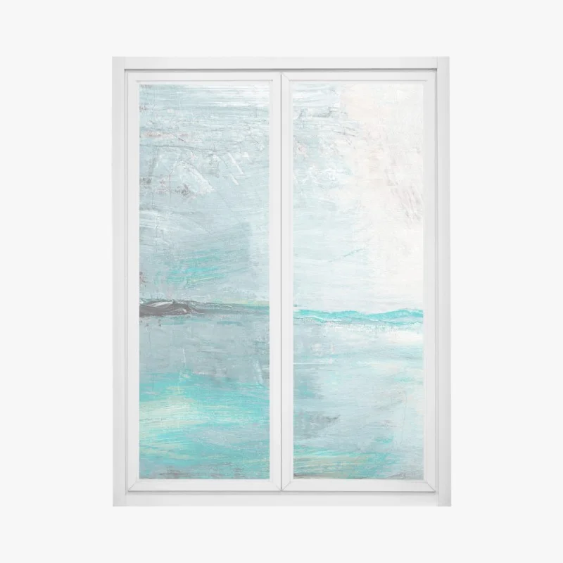 Adesivo per finestra orizzonte turchese astratto