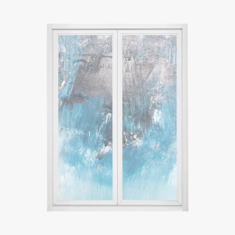 Adesivo per finestra marea astratta in blu profondo