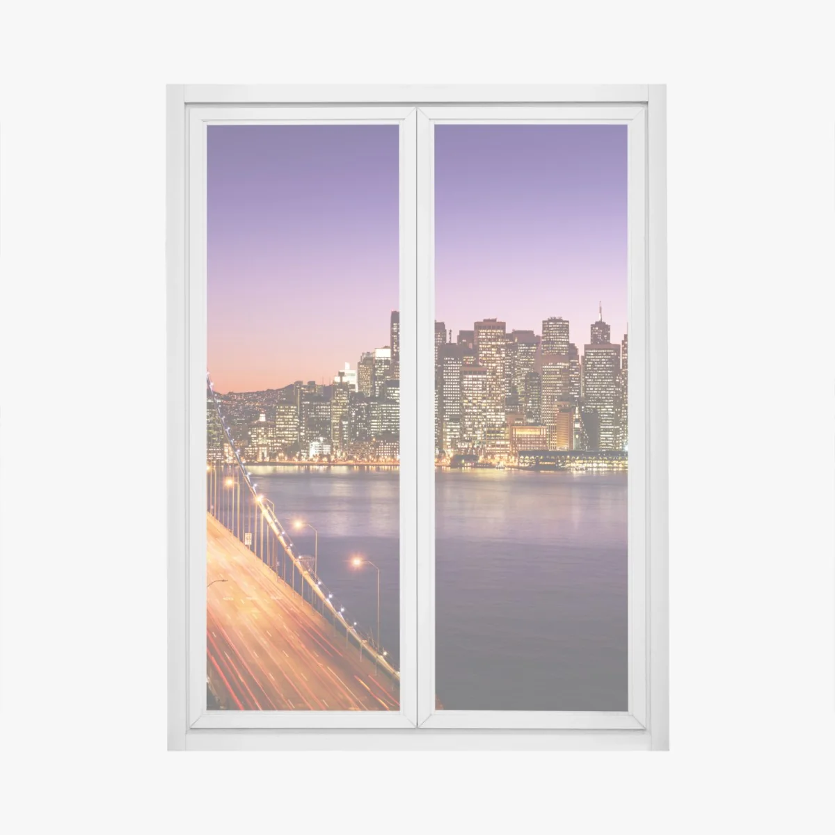 Adesivo per finestra tramonto su San Francisco e Bay Bridge • Wallissimo® Adesivo per finestra tramonto su San Francisco e Bay Bridge • Wallissimo®
