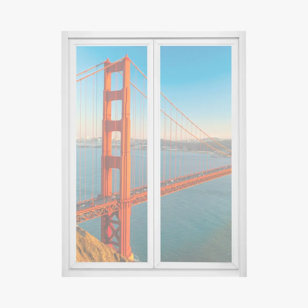 Adesivo per finestra tramonto sul Golden Gate a San Francisco • Wallissimo®