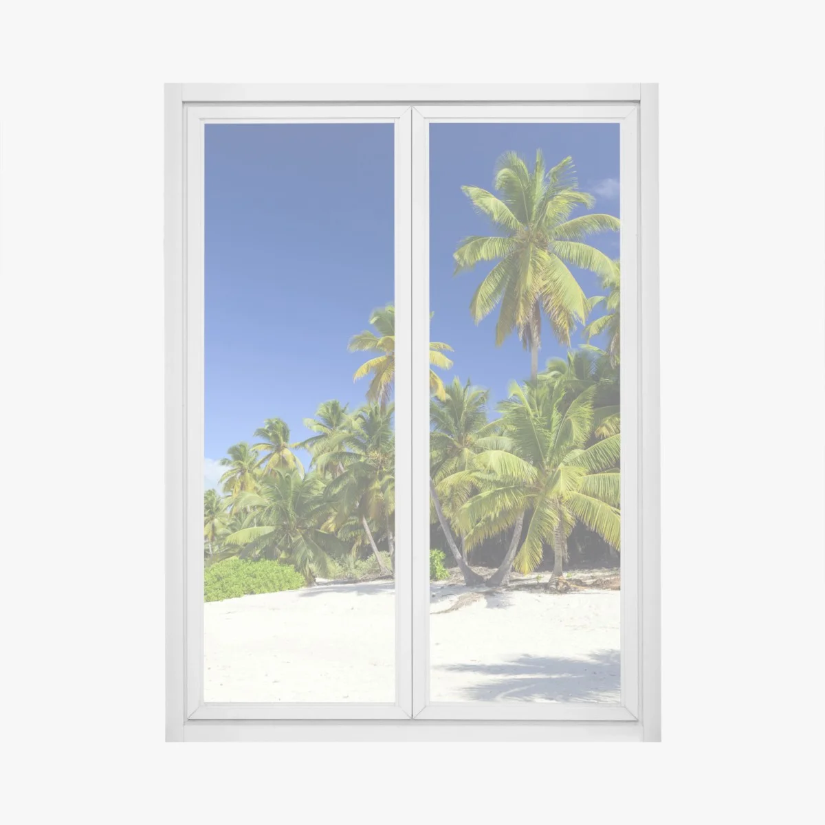 Adesivo per finestra spiaggia tropicale a Punta Cana • Wallissimo® Adesivo per finestra spiaggia tropicale a Punta Cana • Wallissimo®