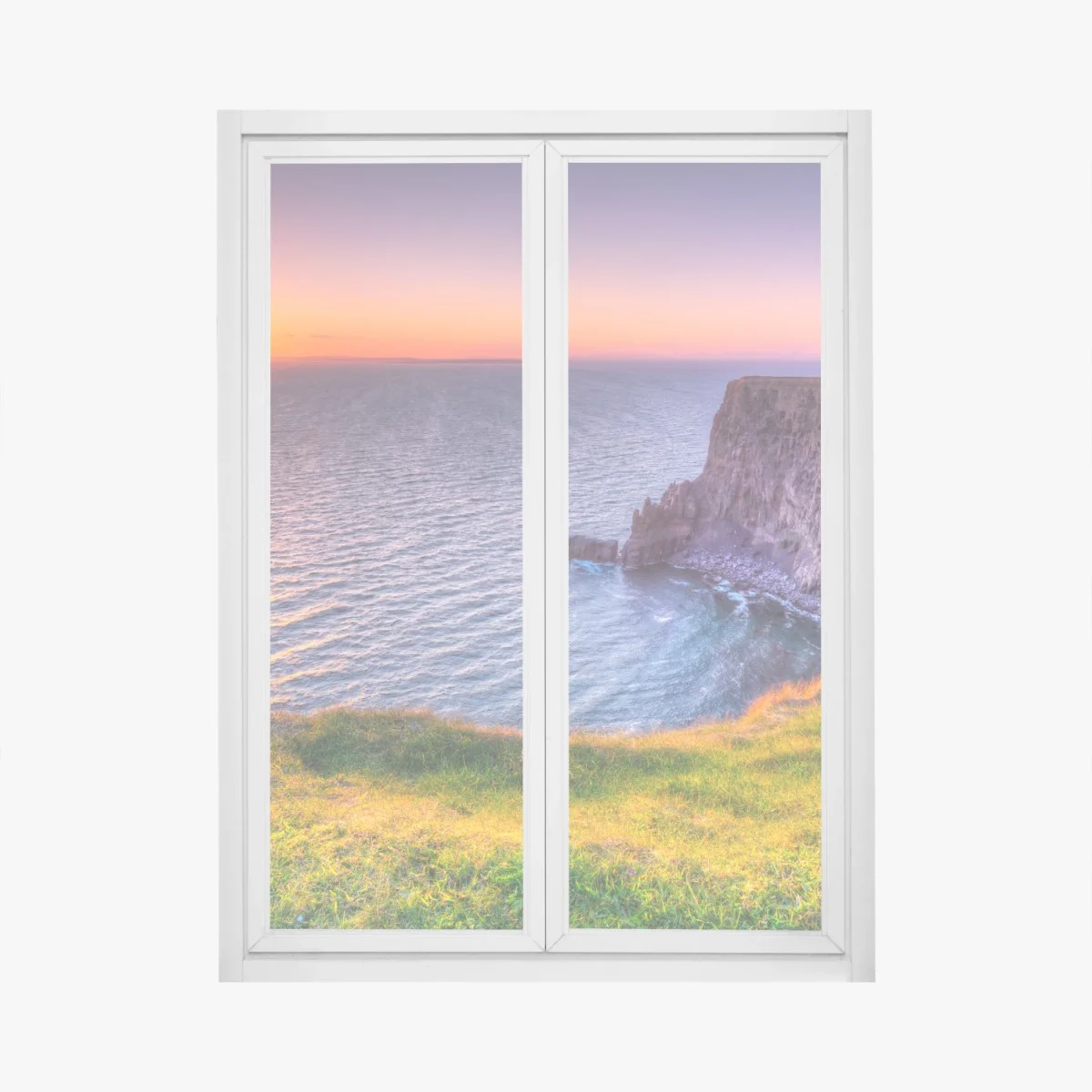 Adesivo per finestra tramonto sulle scogliere dorate • Wallissimo® Adesivo per finestra tramonto sulle scogliere dorate • Wallissimo®