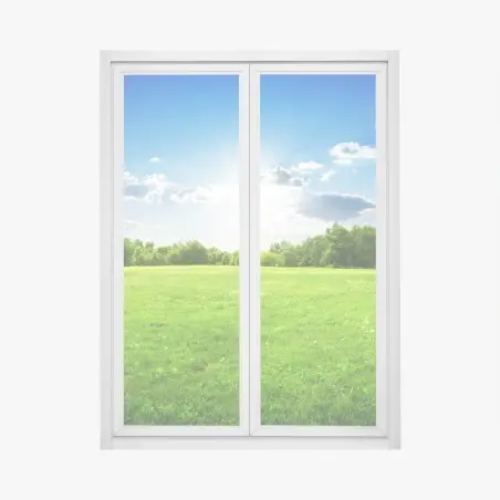 Adesivo per finestra prato verde sotto cielo azzurro • Wallissimo®