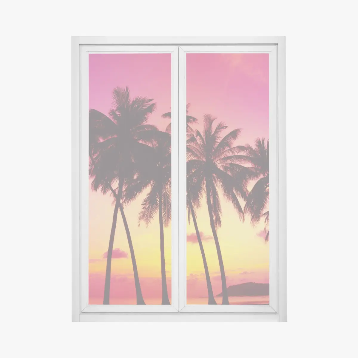 Adesivo per finestra tramonto tropicale in Thailandia • Wallissimo®