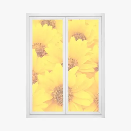 Adesivo per finestra esplosione di girasoli luminosi • Wallissimo®