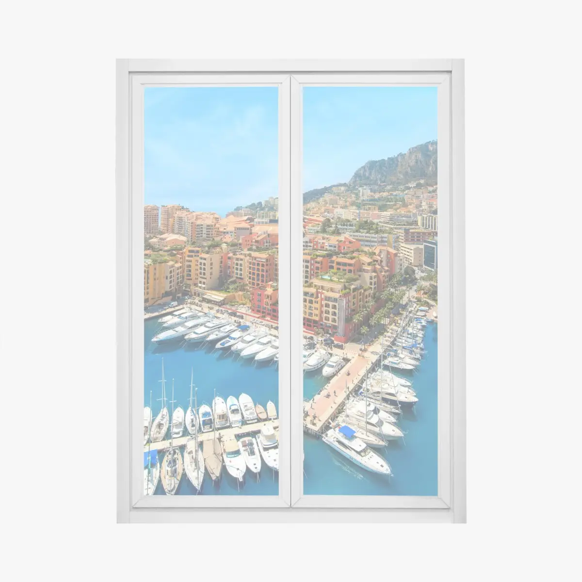 Adesivo per finestra panorama del porto di Montecarlo • Wallissimo®