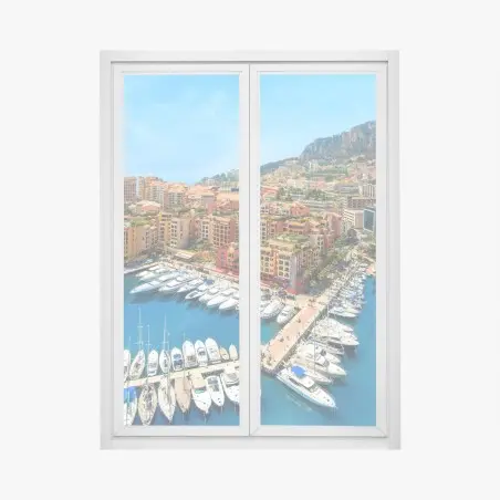 Adesivo per finestra panorama del porto di Montecarlo • Wallissimo®