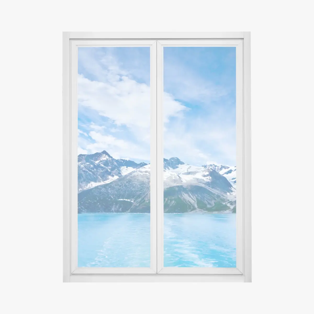 Adesivo per finestra paesaggio marino di Glacier Bay, Alaska • Wallissimo®