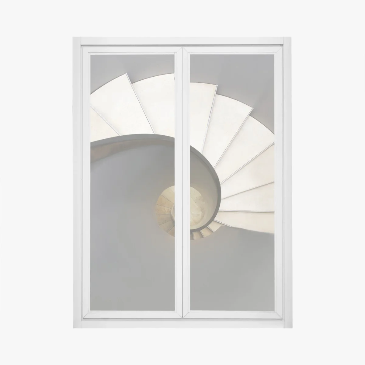 Adesivo per finestra spirale architettonica minimalista • Wallissimo® Adesivo per finestra spirale architettonica minimalista • Wallissimo®