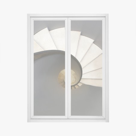 Adesivo per finestra spirale architettonica minimalista • Wallissimo®