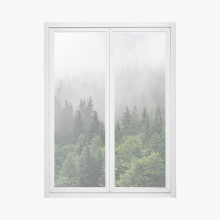 Adesivo per finestra sussurro di nebbia nella foresta • Wallissimo®