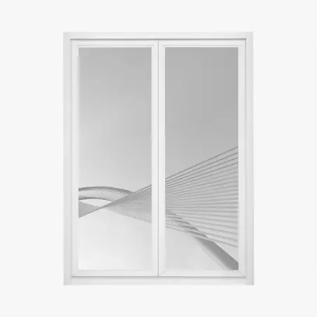 Adesivo per finestra linee intrecciate dell'architettura moderna • Wallissimo®